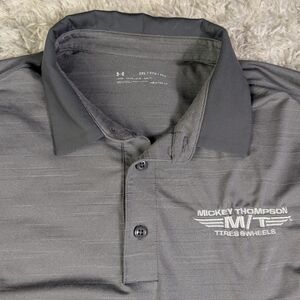 Under Armour Men’s Dark Gray Striped Polo